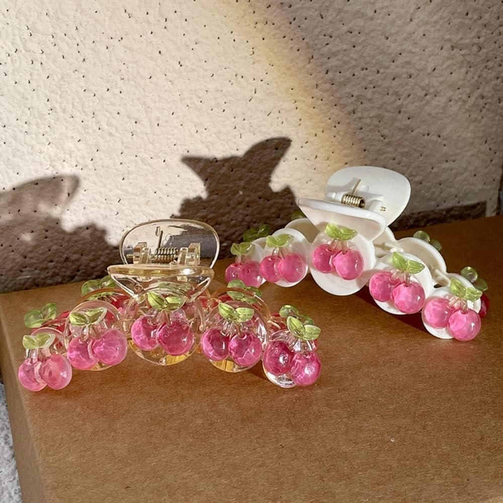 Amazon.com : Korean Style Sweet Jelly Cherry Hair Claw Shark Clip